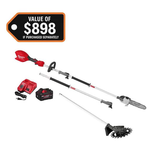 M18 FUEL 18V 10 in. Brushless Cordless Battery Powered QUIK-LOK Pole Saw 8.0 Ah FORGE Kit w/ Reciprocator Attachment