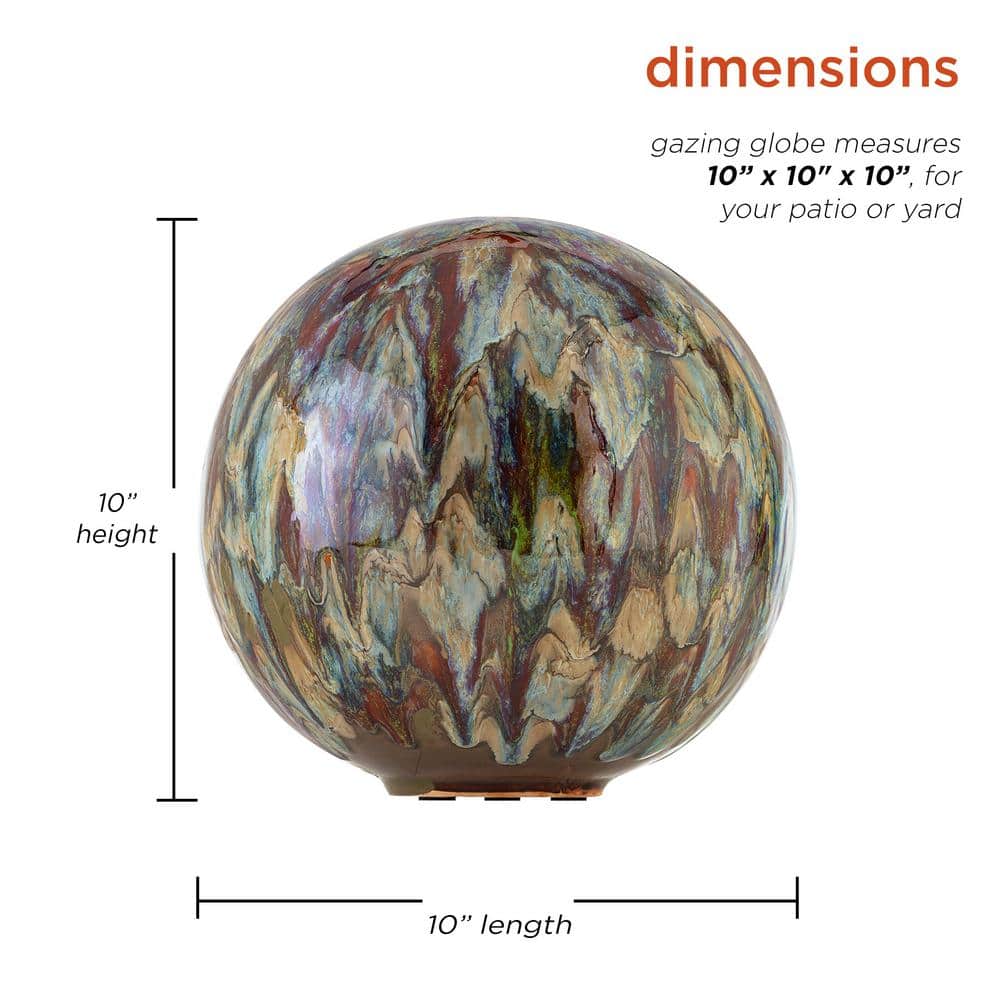 Multi-Color Ceramic Glazed 10" Garden Gazing Globe