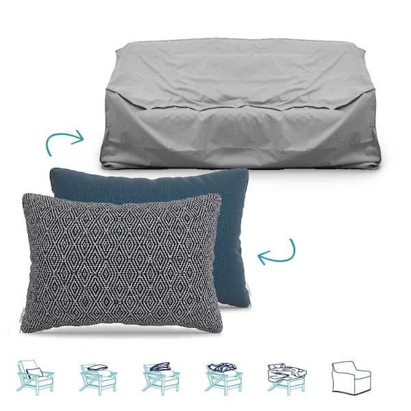 Unbranded Pillow-To-Cover 16 in. x 24 in. Capra Indigo/Meridian Twilight Pillow Sofa Cover
