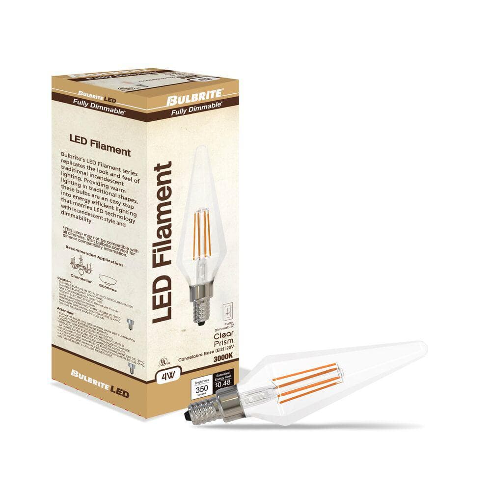 Clear Dimmable LED ST18 Light Bulbs with Medium Base, Pack of 4