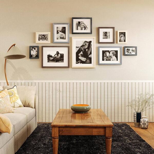 8 x 10 Matted Mixed Wood Hanging Picture Frame (Set of 4) YJ00314