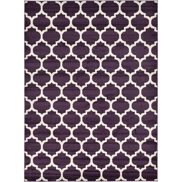 Unique Loom Trellis Philadelphia Purple/Beige 8' 0 x 11' 0 Area Rug