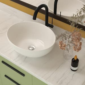 16 in . Ceramic Oval Vessel Bathroom Sink in White