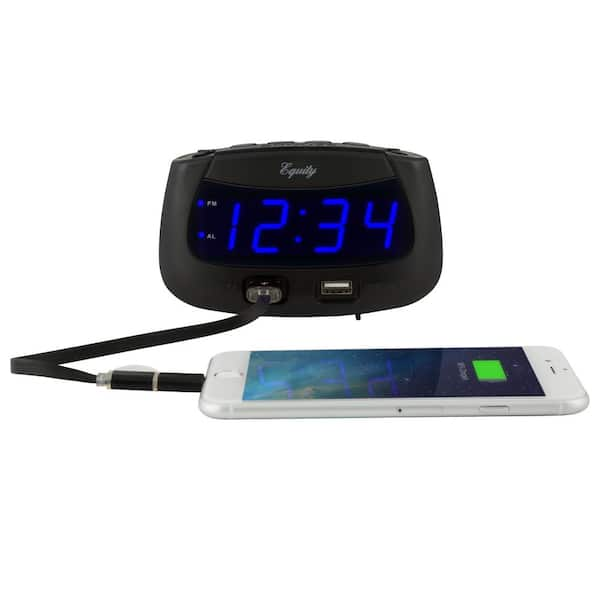 Equity 73004 - Reloj despertador LCD con luz inteligente, color morado