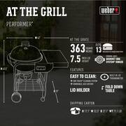 22 in. Performer Charcoal Grill in Black with Built-In Thermometer and Storage Rack