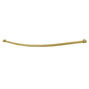 Edenscape 47 in. to 60 in. Stainless Steel Adjustable Curved Shower Curtain Rod in Brushed Brass