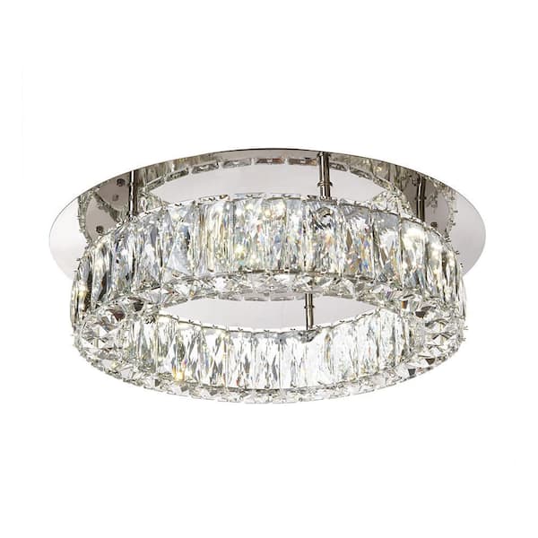 Home Decorators Collection Keighley Crystal 100-Watt Polished Chrome  Integrated LED Flush Mount CP 25117 - The Home Depot