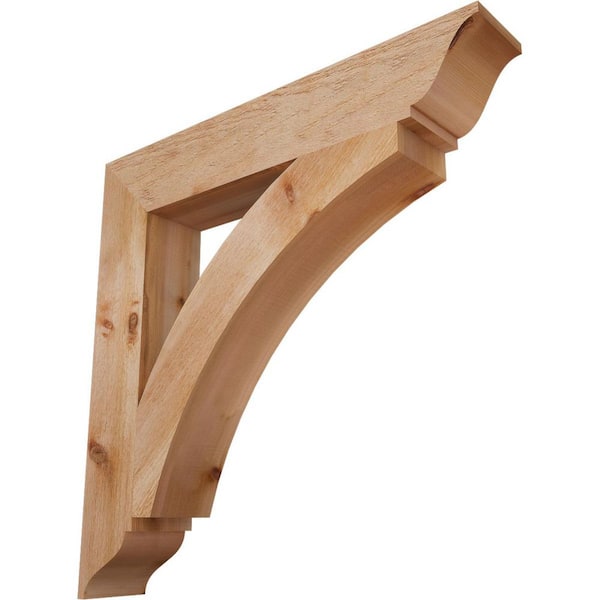 Ekena Millwork 6 in. x 36 in. x 36 in. Western Red Cedar Thorton Traditional Rough Sawn Bracket