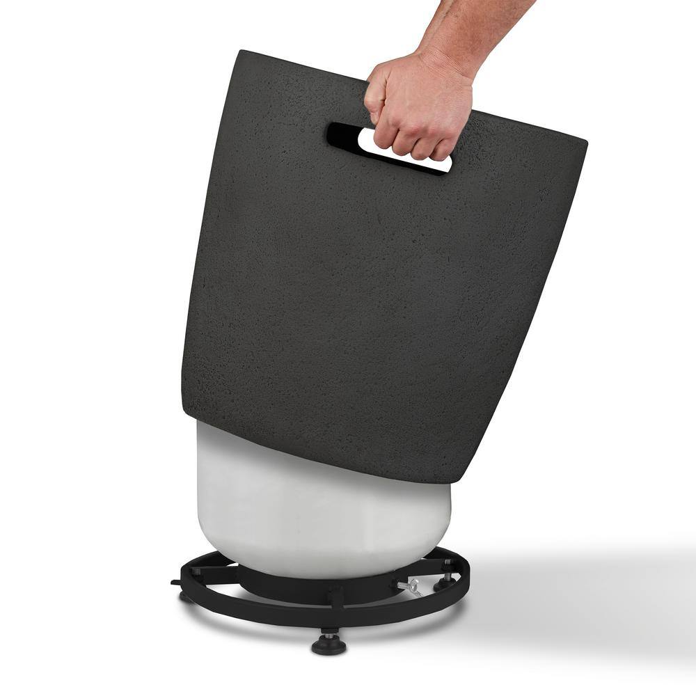 Shale Gray Concrete Propane Tank Cover with Handle