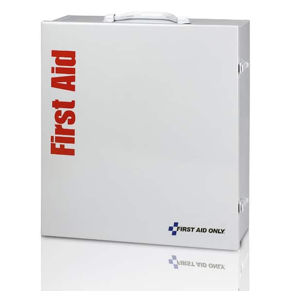 First Aid Only 3-Shelf 100-Person Metal Cabinet, OSHA, First Aid Kit (1092-Piece), White