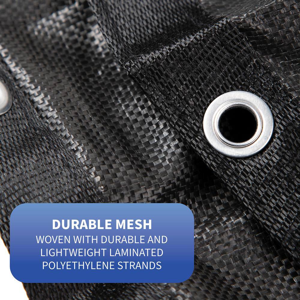 Black Oval Mesh Above Ground Pool Winter Cover with Cable and Winch