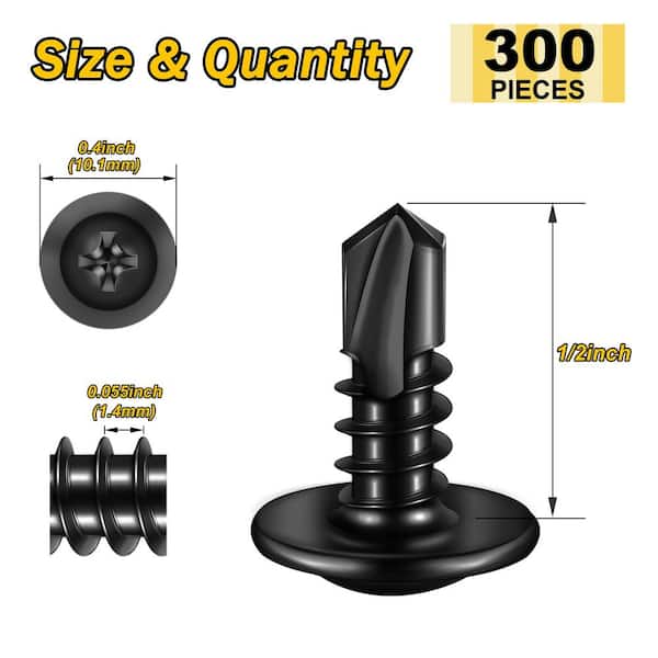 #8 x 1/2 in. Stainless Steel Phillips Truss Head Self-Drilling Screws (300-Pack)