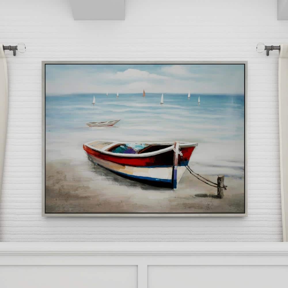 Multi Colored Nautical Acrylic Canvas Framed Wall Art