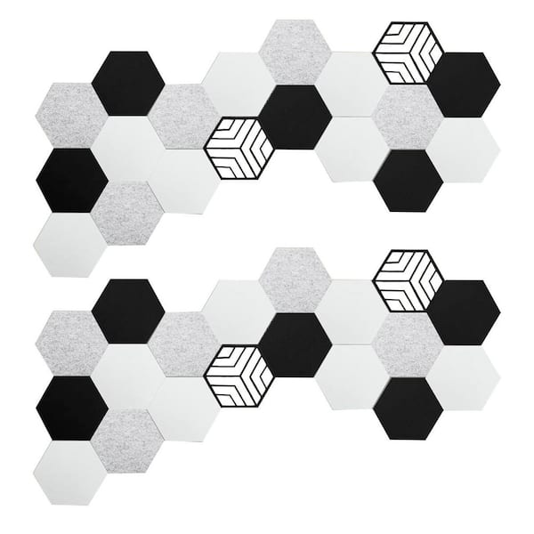 0. 4in. T x 1ft. x 1. 17ft. Mixed-Color Polyester Fiber Sound Absorbing Panel 12-Pack