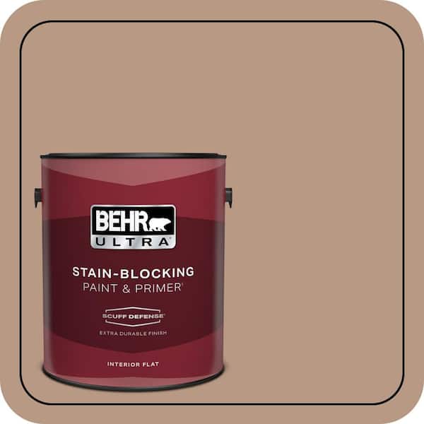 BEHR ULTRA 1 gal. #250F-4 Stone Brown Extra Durable Flat Interior Paint & Primer