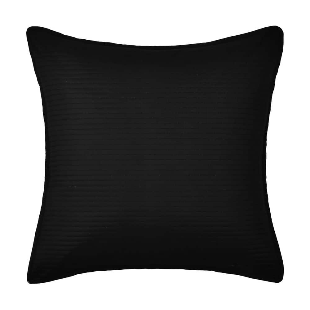 Dalton Black Solid Polyester Euro Sham 26 in. L X 26 in. W