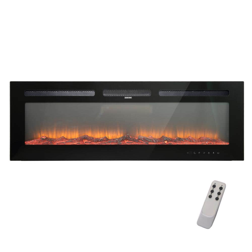 Clihome Flame 60 in. Wall-Mounted or Insert Automatic Constant Temperature Electric  Fireplace EF60R - The Home Depot