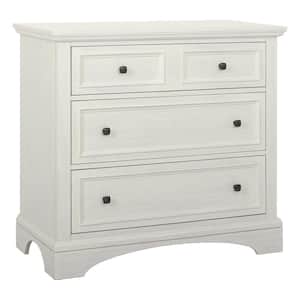 Farmhouse Basics 3 Drawer Chest of Drawers in Rustic White