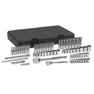 1/4 in. and 3/8 in. Drive Standard & Deep SAE/Metric 90-Tooth Ratchet and Socket Mechanics Tool Set (68-Piece)