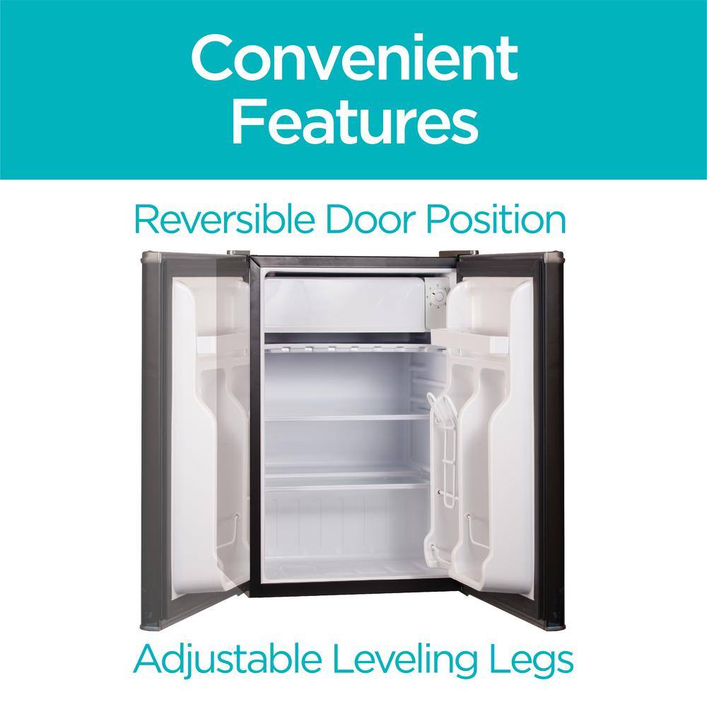 Black 2.5 Cu Ft Compact Refrigerator with Freezer