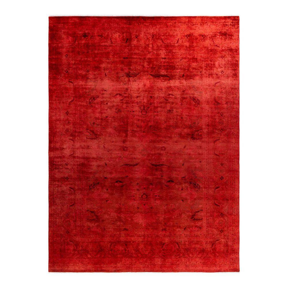 Chloe & Olivia Home Overdyed Red 9 ft. x 12 ft. Solid Wool Indoor Area ...