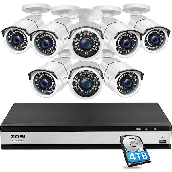 ZOSI H.265+ 16-Channel 1080p 4TB DVR Smart Security Camera System