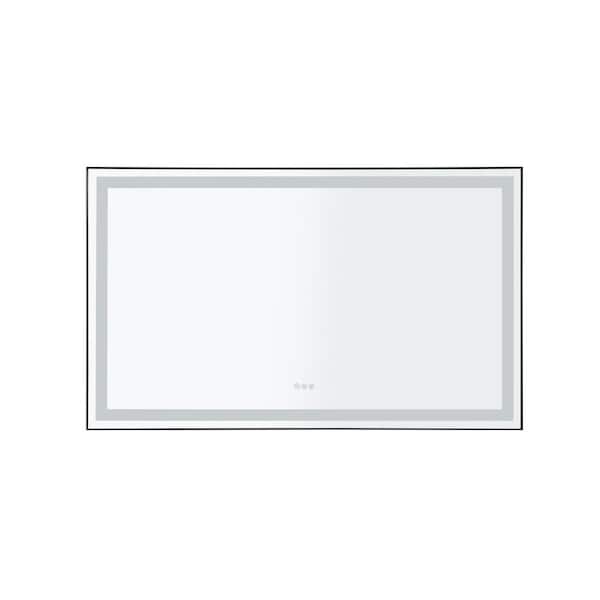 Unbranded 72 in. W x 48 in. H Small Rectangular Framed Bathroom Vanity Mirror