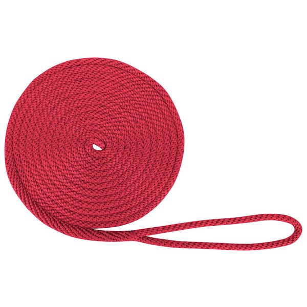 Extreme Max BoatTector Solid Braid MFP Dock Line - 1/2 in. x 20 ft., Red
