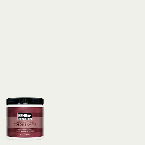 BEHR ULTRA 8 oz. #UL190-12 Falling Snow Matte Interior/Exterior Paint and Primer in One Sample