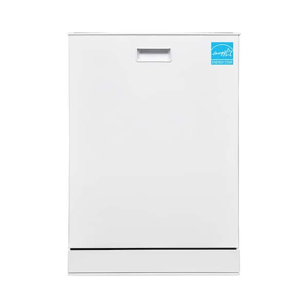 EQUATOR ADVANCED Appliances 24" Built-In Tall Tub Dishwasher Europe made w/Top Control 15 Place Settings & 8 Wash Cycles in White