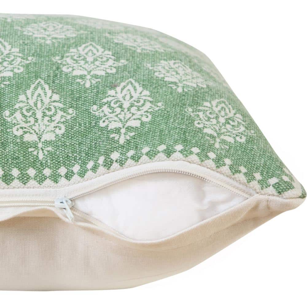 Fantasy Green Cotton Textured 20" Square Throw Pillow Set