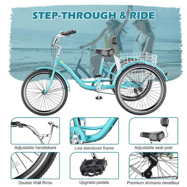 Fat Tire Sun Trike EIDOWA Fat Tires Adult Tricycle – 7-Speed