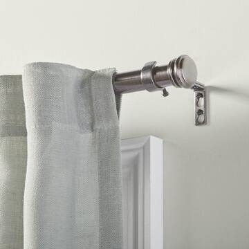 Home Decorators Collection 72 in. - 144 in. Telescoping 1 in. Single Curtain Rod in Gunmetal U-GM144FOHJ07