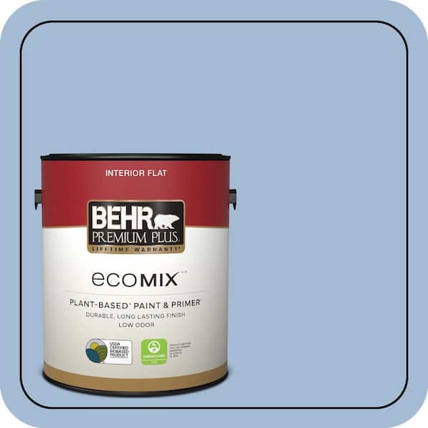 1 gal. #M530-3 Perennial Blue Flat EcoMix Plant-Based Interior Paint & Primer