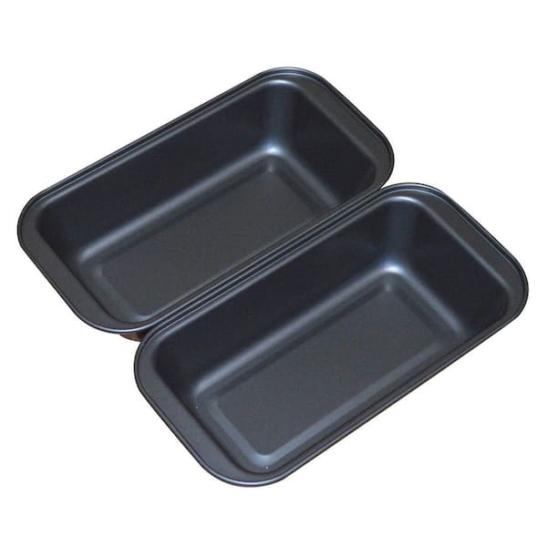 Nonstick 2-Cup Carbon Steel Loaf Pan for Baking Bread Toast Quick Release Easy Cleanup Gray (2-Pack)