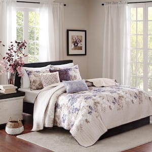 Piper 6-Piece Taupe Microfiber King/Cal King Quilt Set
