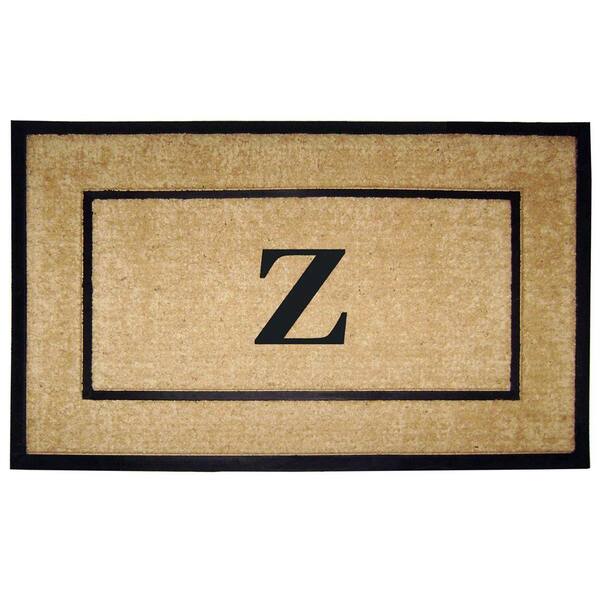 Nedia Home Coir with Rubber Frame Door Mat Single Picture Frame, Monogram Z - 30 in. x 48 in.