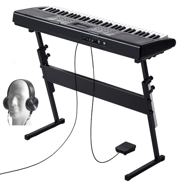 61 Key Digital Keyboard Piano, Lighted Keys, Electric Portable Piano, Adjustable Stand 600 Tones 500 Rhythms, USB MIDI