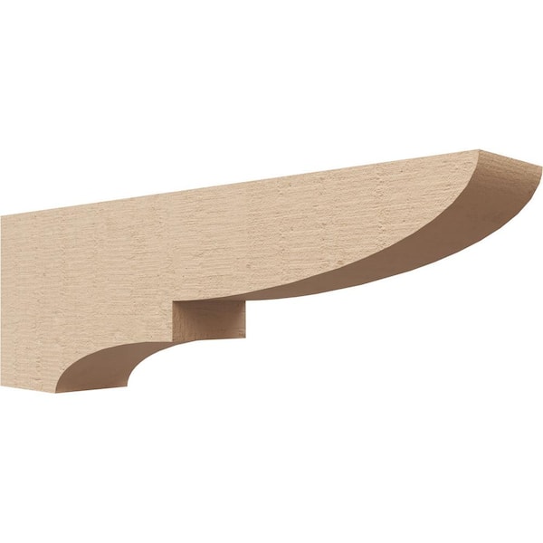 Ekena Millwork 3 in. x 6 in. x 18 in. Thin Ridgewood Rough Cedar Woodgrain TimberThane Corbel, Primed Tan