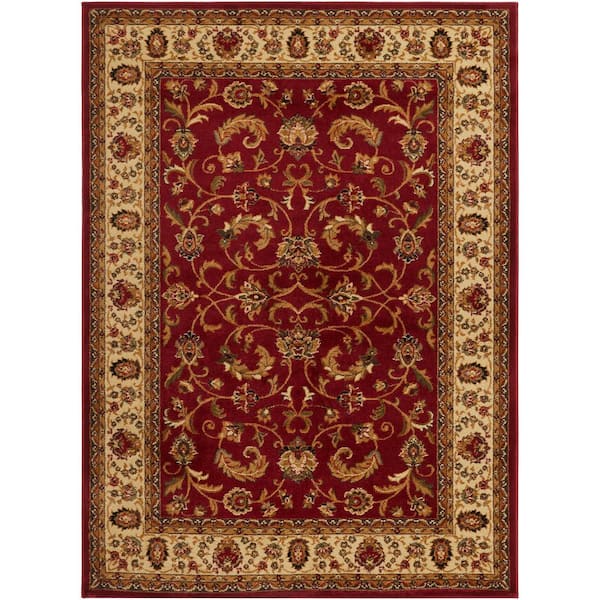 Home Dynamix Royalty Red/Ivory 4 ft. x 6 ft. Geometric Area Rug