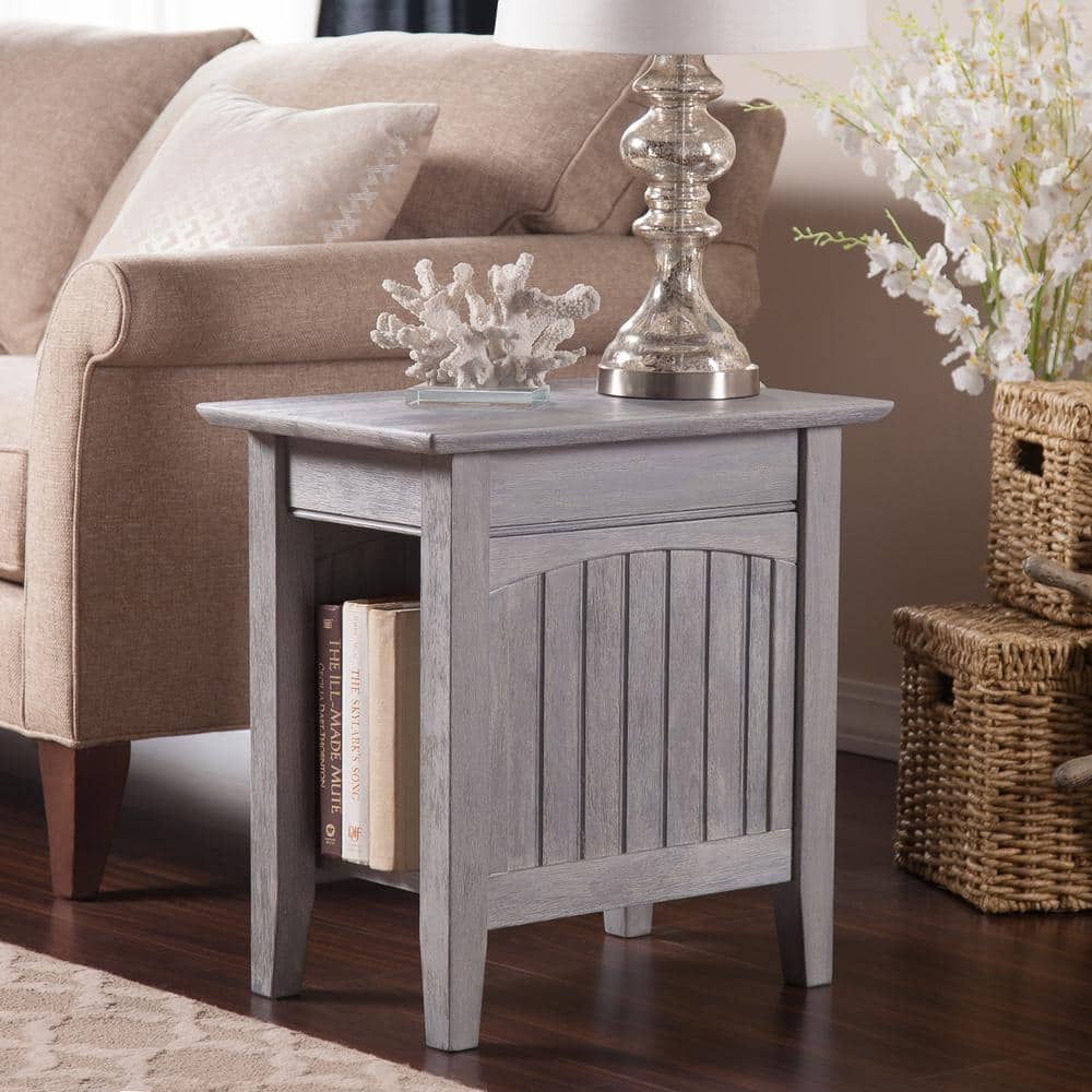 Driftwood Gray Rectangular Wood End Table