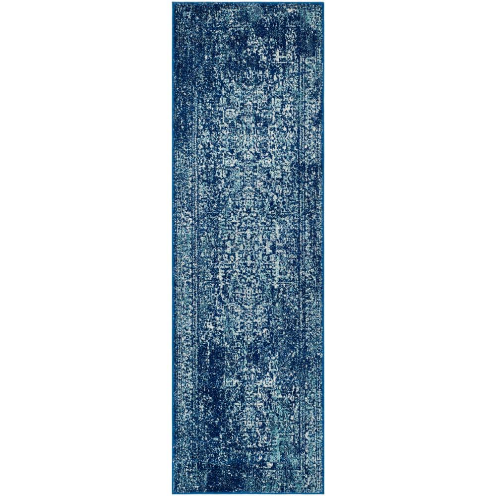 Evoke Navy/Ivory 2 ft. x 17 ft. Distressed Border Medallion Runner Rug price history on PriceWatchPro