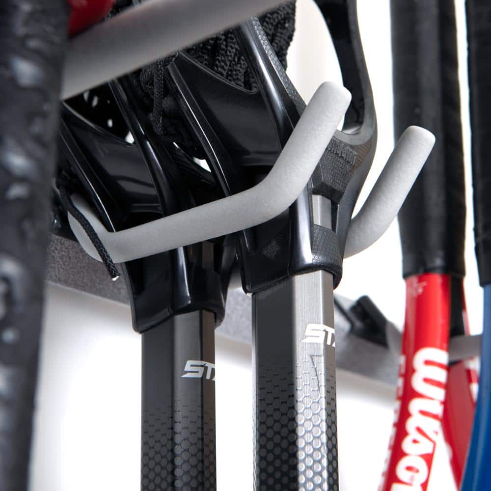 Heavy Duty Steel Wall Mounted Sports Storage Rack with Hooks