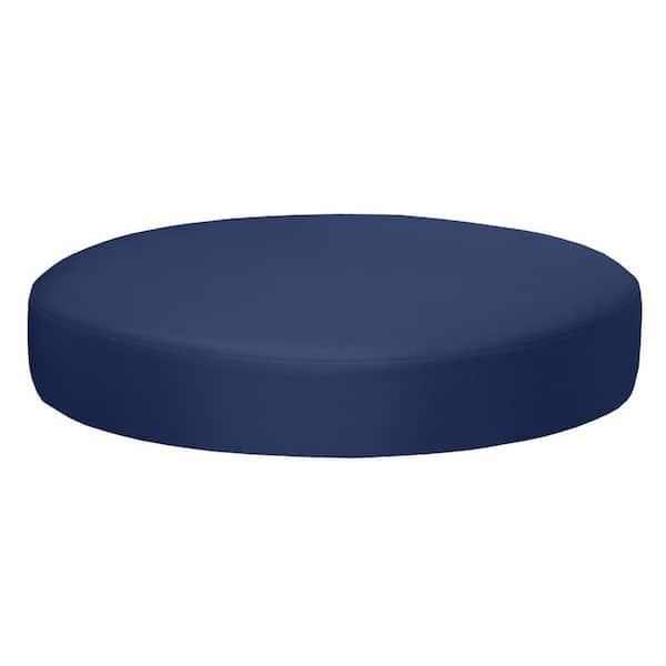 Regency Stuna 4 in. H x 22.5 in. W x 22.5 in. D Naval Blue Low Round Ottoman Bench