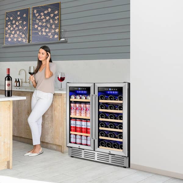 SOZT 30.31 in. Dual Zone 30-Bottle Wine and 80-Cans Beverage and