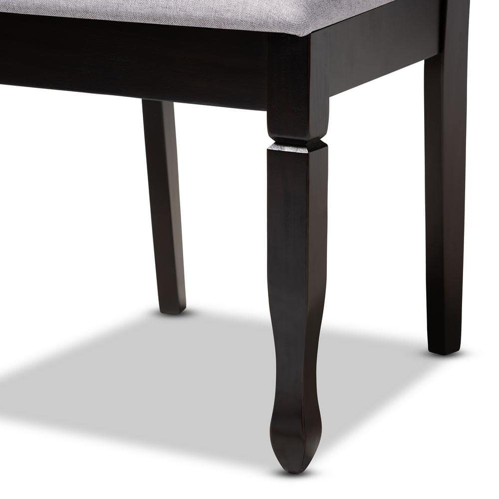 Parsons High Slat-Back Gray Fabric & Espresso Wood Dining Chair Set of 4