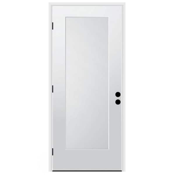 CODEL DOORS 36 in. x 80 in. 1-Panel Left-Hand/Inswing Unfinished Primed White Fiberglass Prehung Front Door w/4-9/16 in. Jamb Size