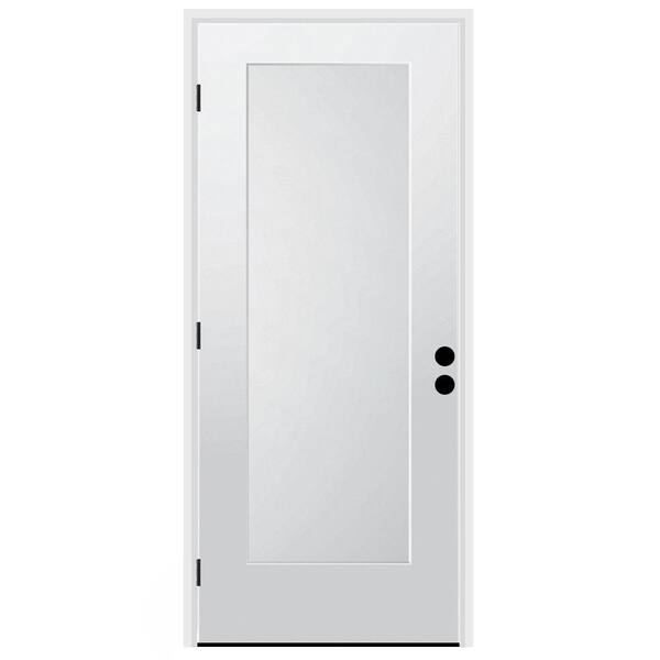 CODEL DOORS 36 in. x 80 in. 1-Panel Left-Hand/Inswing Unfinished Primed White Fiberglass Prehung Front Door w/4-9/16 in. Jamb Size