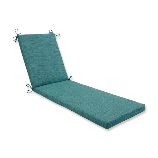 Pillow Perfect Solid 23 x 30 Outdoor Chaise Lounge Cushion in Blue/Green Remi