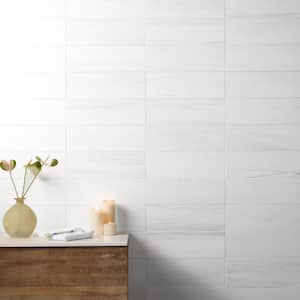 Bianco Dolomite White 4 in. x 12 in. Honed Marble Floor and Wall Tile (6.56 sq. ft./Case)